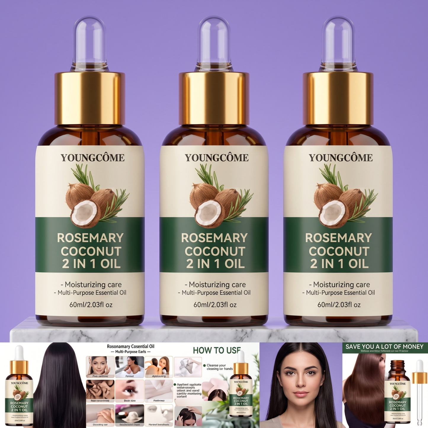 Aceite de Romero Sireluna pack de 3 frascos